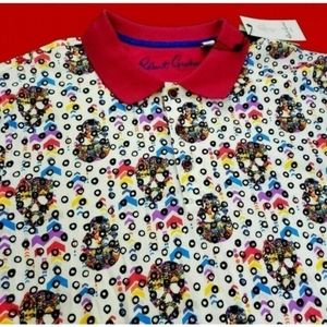 Robert Graham Kennedy All Over Skull Heads Polo Golf Shirt Mens